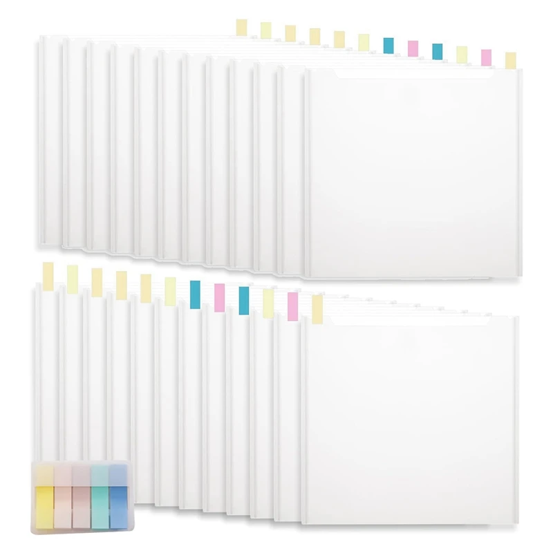 24PCS Scrapbook Paper Storage Organizer Set Kit 12X13 Inch Clear Scrapbook Paper Organizer Set Kit With 100PCS Sticky Index Tabs
24PCS Scrapbook Paper Storage Organizer Set Kit 12X13 Inch Clear Scrapbook Paper Organizer Set Kit With 100PCS Sticky Index Tabs