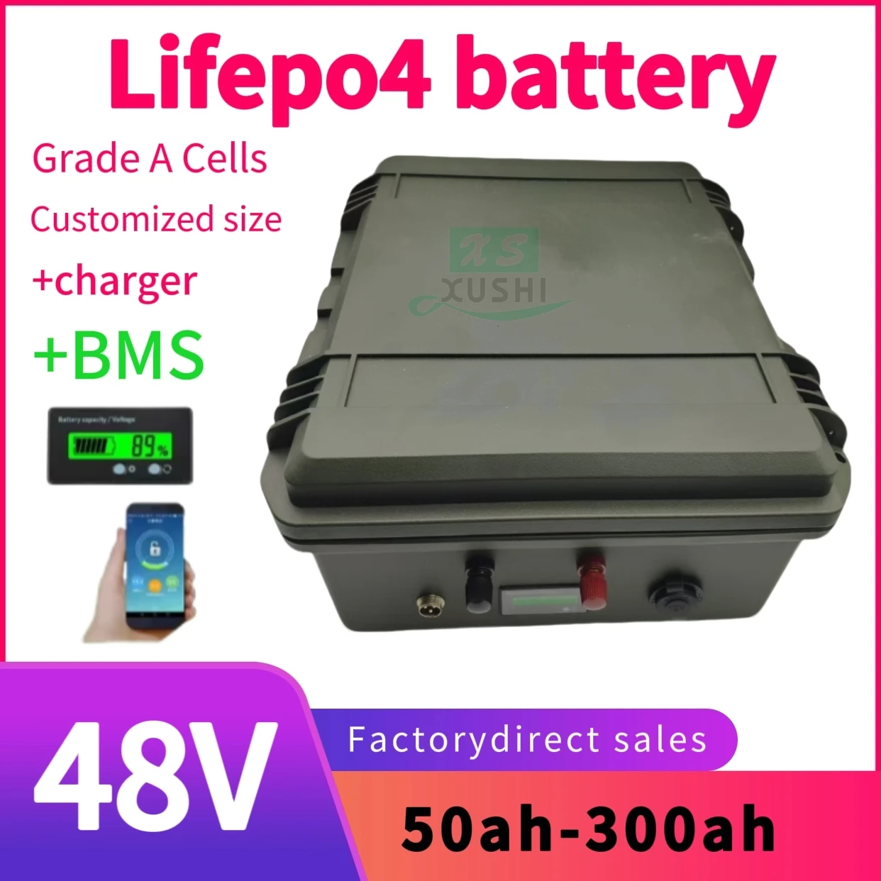 XS 48V Lifepo4 50Ah 100Ah 150Ah 200Ah 300Ah литиевый аккумулятор bluetooth Parellel для солнечной системы 3000W 5000W 6000W инвертор
XS 48V Lifepo4 50Ah 100Ah 150Ah 200Ah 300Ah литиевый аккумулятор bluetooth Parellel для солнечной системы 3000W 5000W 6000W инвертор