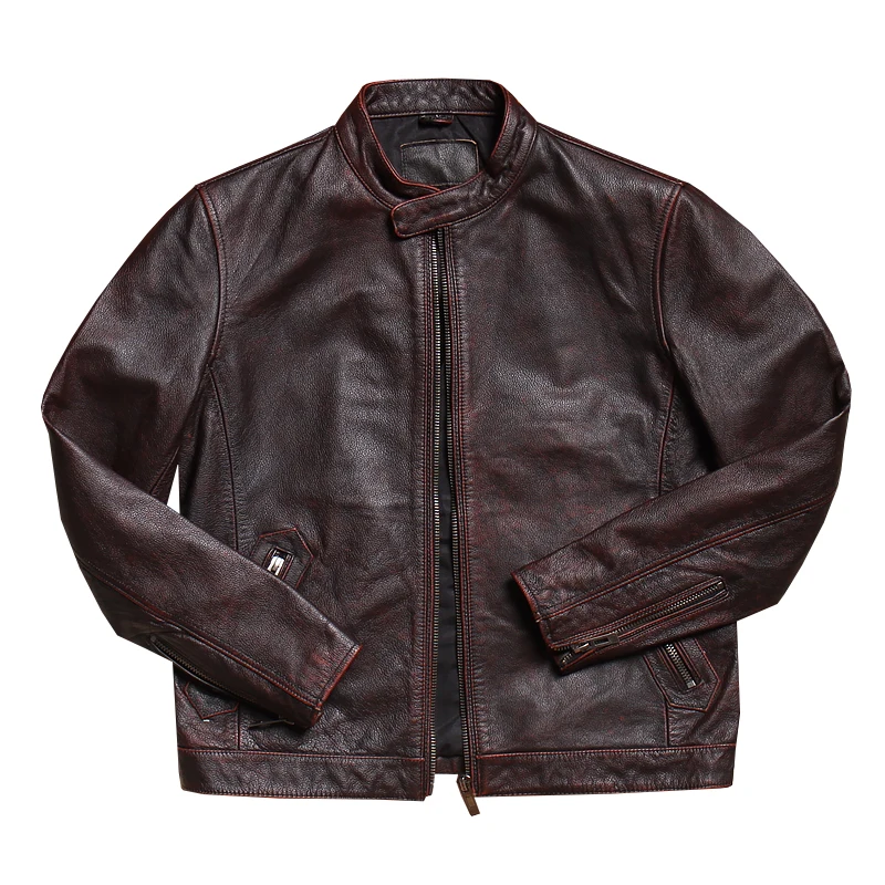 Retro Autumn Winter ort Genuine Leather Jaet Men's Vintage Sle Zipper Stand Collar Biker Coat Casual Outerwear
Retro Autumn Winter ort Genuine Leather Jaet Men's Vintage Sle Zipper Stand Collar Biker Coat Casual Outerwear