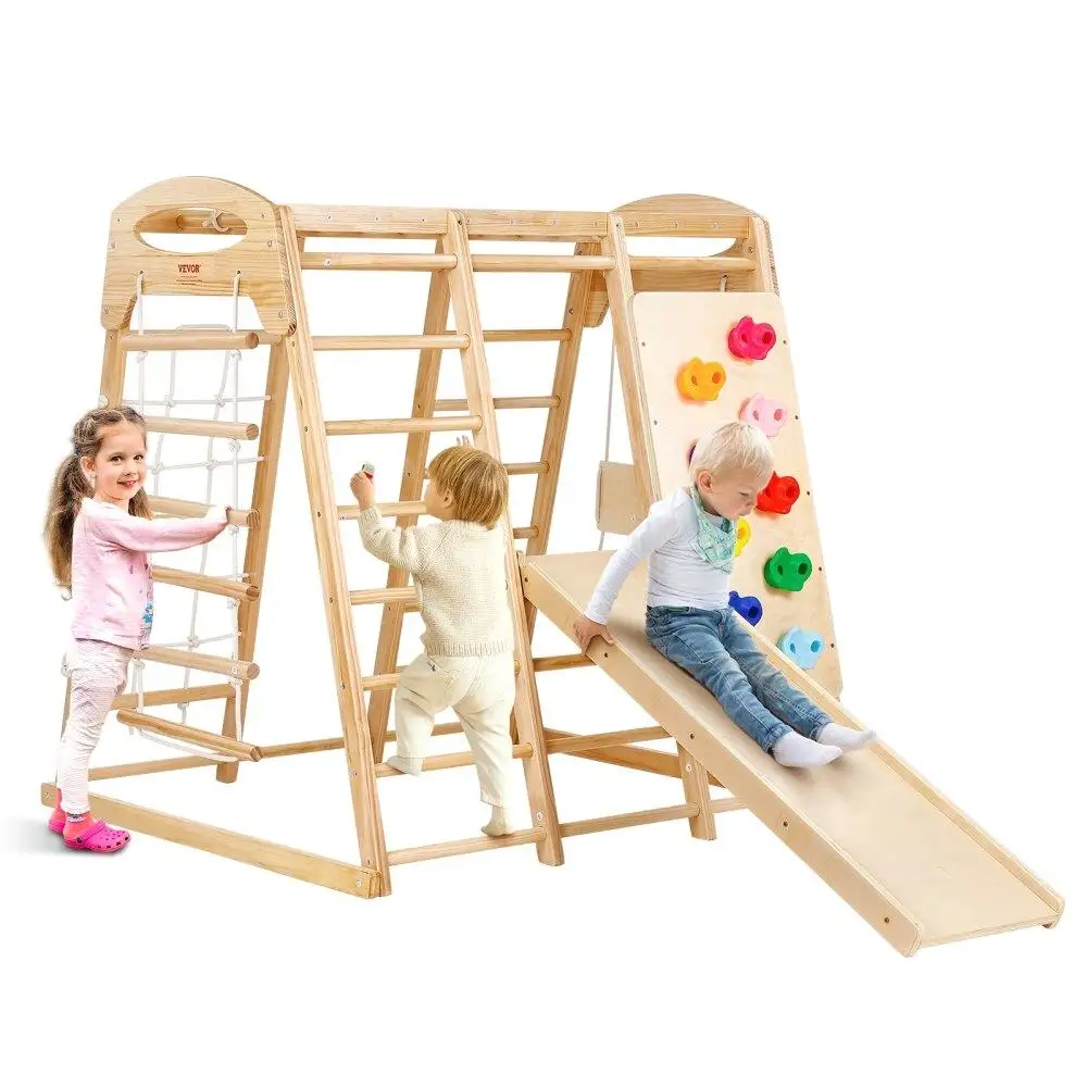 Indoor Jungle Gym Toddler 7 in 1 Playground with Climbing Toys Rope Ladder Net Ladder Swing Monkey Bar Slide Climbing Wall
Indoor Jungle Gym Toddler 7 in 1 Playground with Climbing Toys Rope Ladder Net Ladder Swing Monkey Bar Slide Climbing Wall