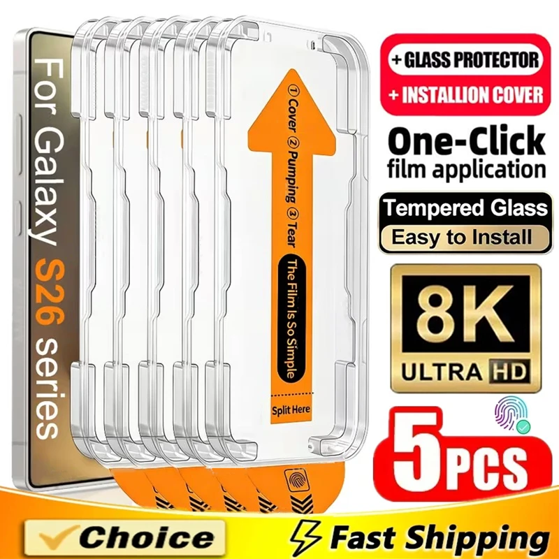 5Pcs Oleophobic Coating Dust Free Easy Installation Screen Protector For Samsung Galaxy S26 S23 S24 S22 S25 Ultra S21 Plus Glass
5Pcs Oleophobic Coating Dust Free Easy Installation Screen Protector For Samsung Galaxy S26 S23 S24 S22 S25 Ultra S21 Plus Glass