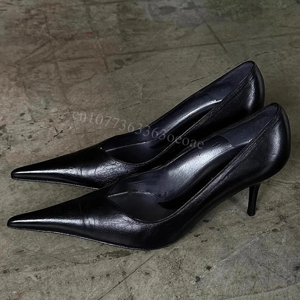 Extremely Pointed Toe Shallow Pumps Black Thin Heels Shoes for Women Matte Leather Fashion Shoes 2025 Zapatos Para Mujere
Extremely Pointed Toe Shallow Pumps Black Thin Heels Shoes for Women Matte Leather Fashion Shoes 2025 Zapatos Para Mujere