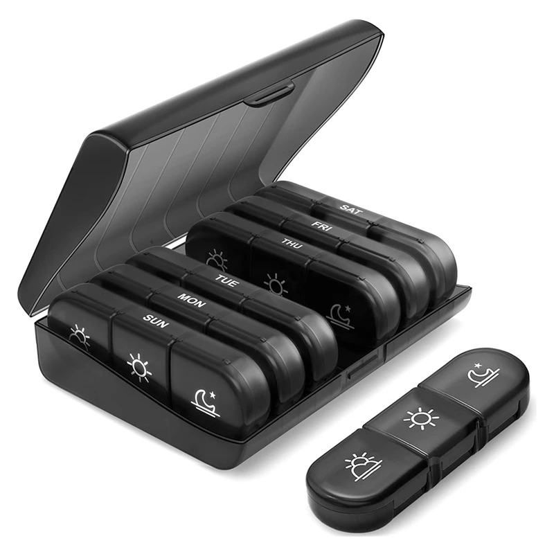 1 Piece Travel Pill Box Weekly Pill Organizer 3 Time A Daylight-Proof Pill Case Black Portable
1 Piece Travel Pill Box Weekly Pill Organizer 3 Time A Daylight-Proof Pill Case Black Portable