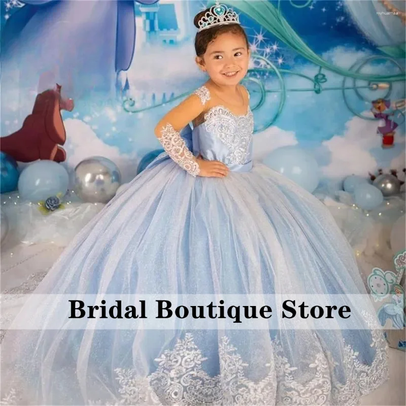 Sky Blue Flower Girls Dresses for Wedding Vintage Ball Gowns Lace Long Sleeves Prom Dress for Kids Customized
Sky Blue Flower Girls Dresses for Wedding Vintage Ball Gowns Lace Long Sleeves Prom Dress for Kids Customized