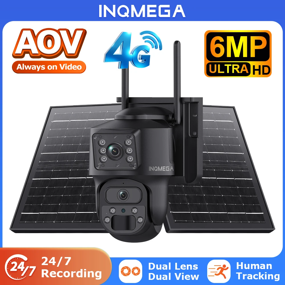 INQMEGA AOV 24/7 Video Recording 6MP With Solar Panel 360° PTZ Outdoor Security Camera 4G Wifi Network 10050mAh Auto Tracking
INQMEGA AOV 24/7 Video Recording 6MP With Solar Panel 360° PTZ Outdoor Security Camera 4G Wifi Network 10050mAh Auto Tracking