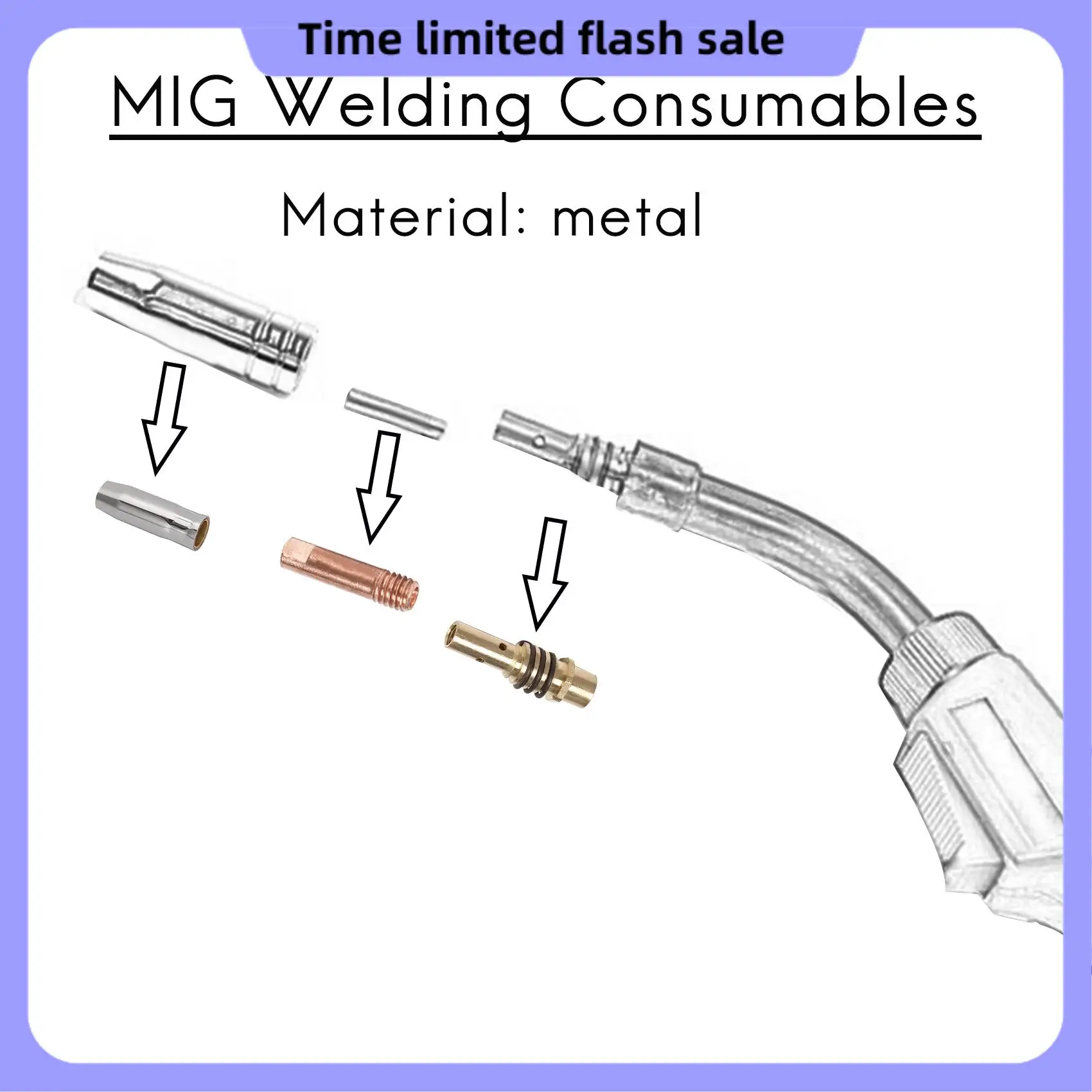 A40T 18Pcs Welding Torch Kit Contact Tip 0.8Mm M6 & Tips Holder Difuser & Shield Cup For Mb15 15Ak Mig Welding Torch
A40T 18Pcs Welding Torch Kit Contact Tip 0.8Mm M6 & Tips Holder Difuser & Shield Cup For Mb15 15Ak Mig Welding Torch