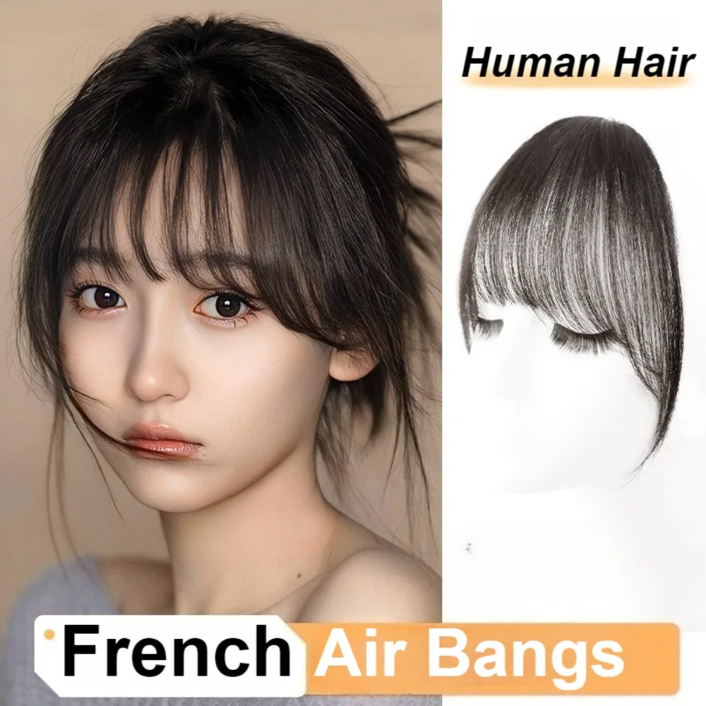Fashion French Air Bangs Natural Clip in Bangs 100% Human Hair Bangs Black Hair Clip-On Hair Extension for Women Daily Use
Fashion French Air Bangs Natural Clip in Bangs 100% Human Hair Bangs Black Hair Clip-On Hair Extension for Women Daily Use