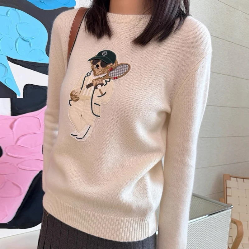Autumn Winter Camere Knitted Long Sve Loose Briti Sle Anti-aging Embroidered Cartoon Bear Sweater for Women
Autumn Winter Camere Knitted Long Sve Loose Briti Sle Anti-aging Embroidered Cartoon Bear Sweater for Women