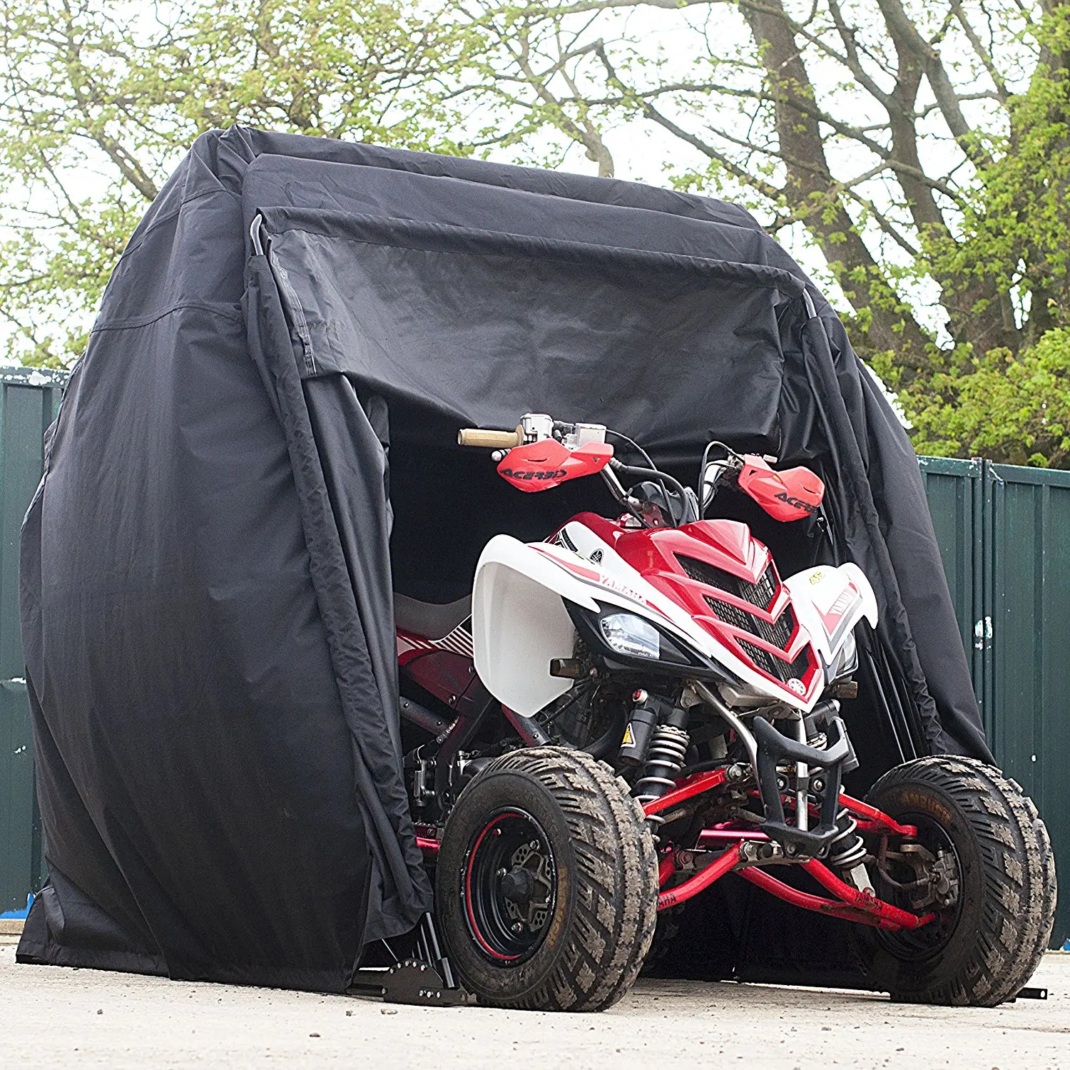 Portable Folding Garage Tent Cover for Motorcycle Quad Bike ATV & Scooter Waterproof with Metal Frame for Carports & Canopies
Portable Folding Garage Tent Cover for Motorcycle Quad Bike ATV & Scooter Waterproof with Metal Frame for Carports & Canopies