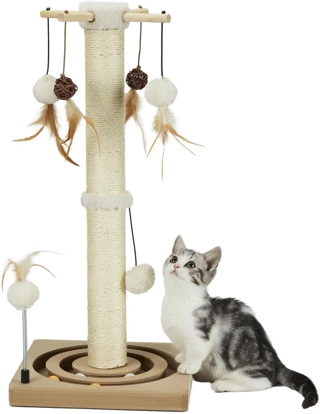 Cat Scratching Post Sisal Scratch Posts for Indoor Cats and Kittens,with Tracking Ball Interactive
Cat Scratching Post Sisal Scratch Posts for Indoor Cats and Kittens,with Tracking Ball Interactive