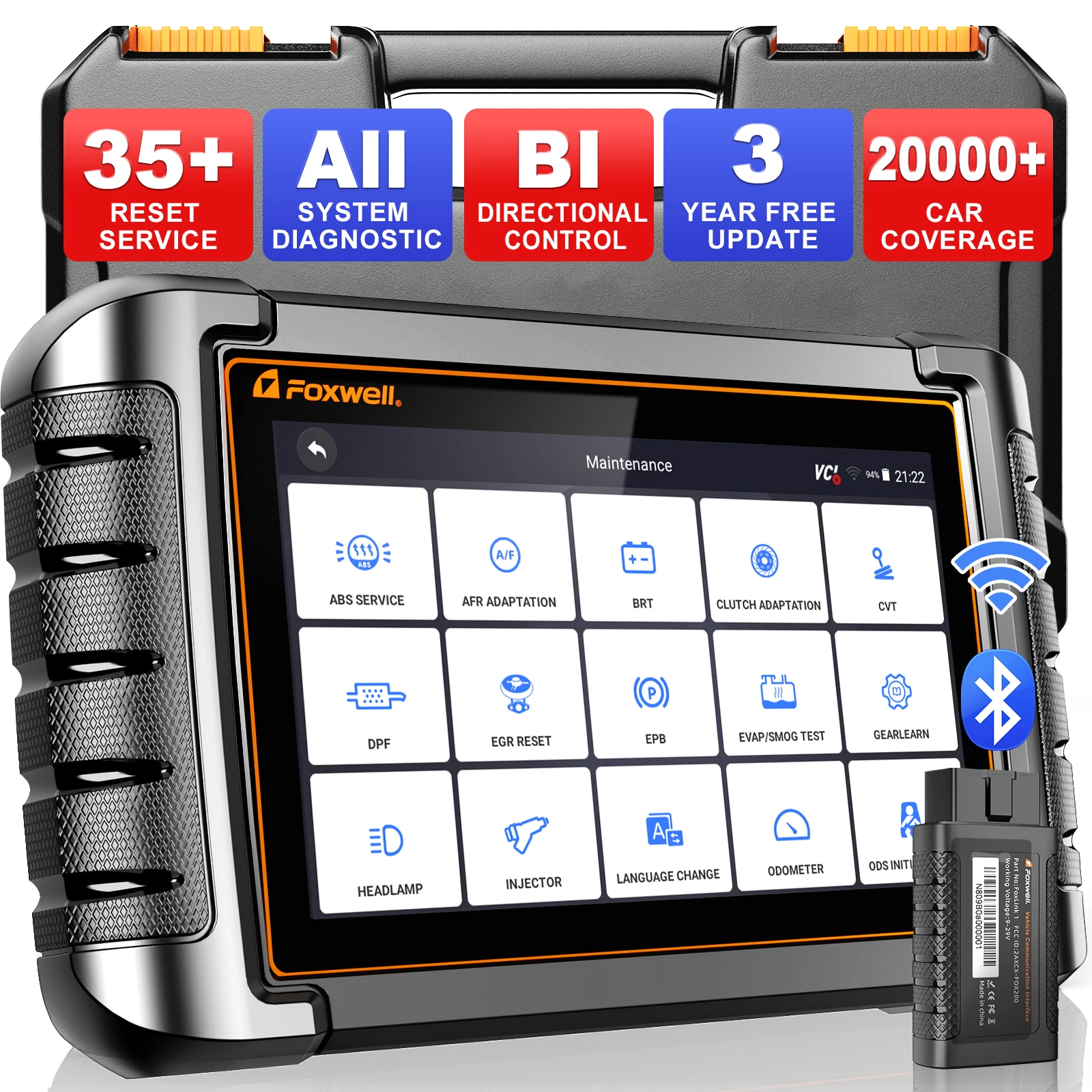 3-летнее бесплатное обновление FOXWELL NT809 BT автомобильный сканер полная система 30 сброс двунаправленного управления CAN-FD DOIP OBD2 сканер
3-летнее бесплатное обновление FOXWELL NT809 BT автомобильный сканер полная система 30 сброс двунаправленного управления CAN-FD DOIP OBD2 сканер