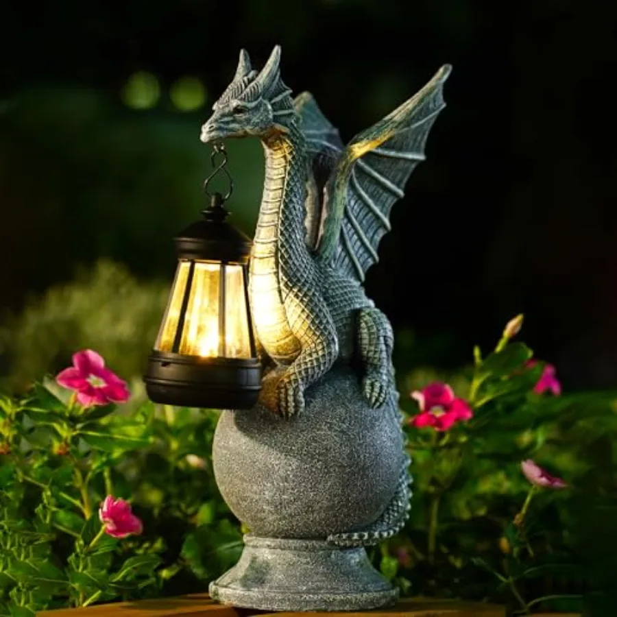 Solar Dragon Garden Statue: Weatherproof Resin Figurine with Warm Glow Lantern - Outdoor Decor for Yard Pathway Patio Porch Bal
Solar Dragon Garden Statue: Weatherproof Resin Figurine with Warm Glow Lantern - Outdoor Decor for Yard Pathway Patio Porch Bal