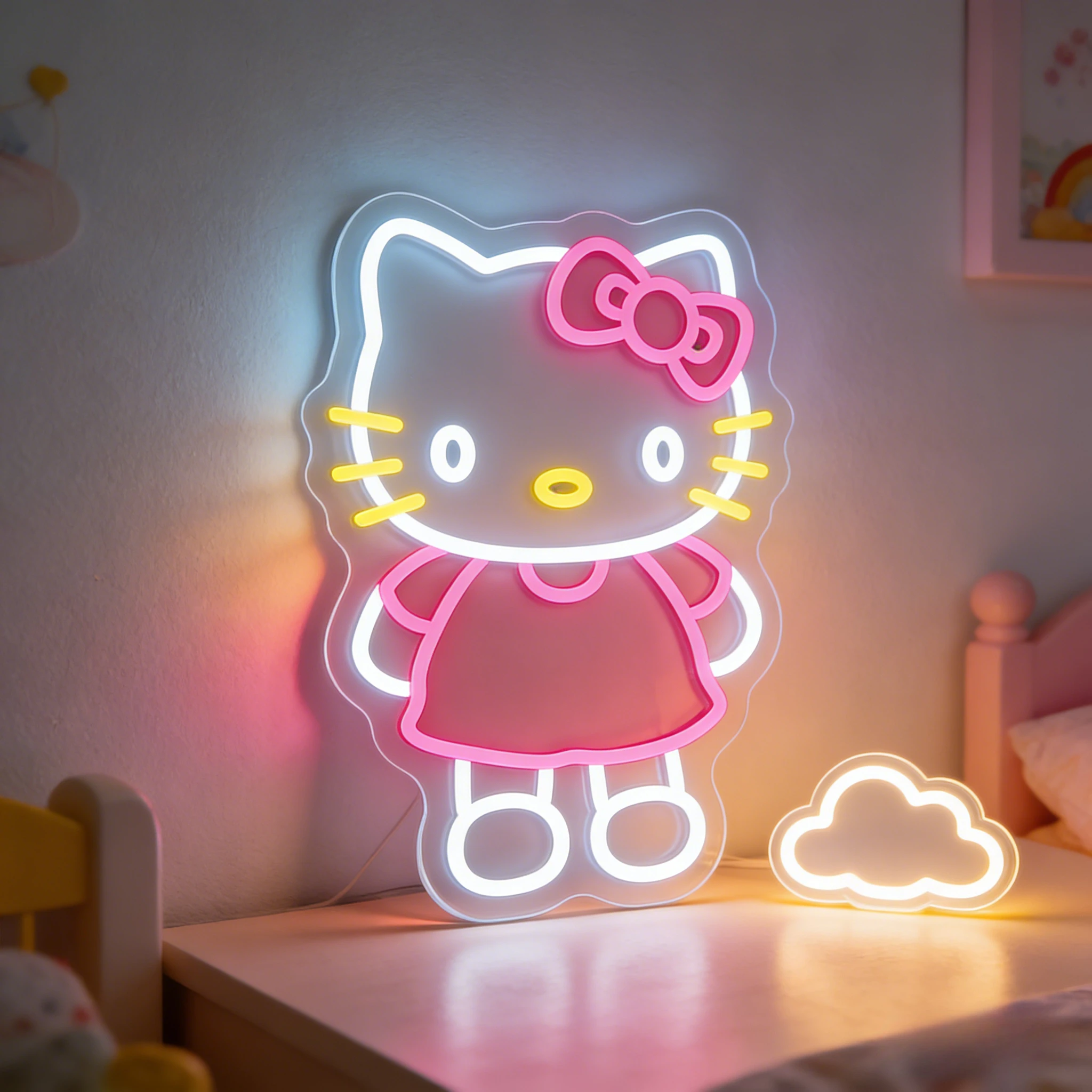 Hello Kitty Neon Sign LED USB Dimmable Bow Dress Wall Art for Kids Bedroom Decor Kawaii Birthday Gift Aesthetic Night Light
Hello Kitty Neon Sign LED USB Dimmable Bow Dress Wall Art for Kids Bedroom Decor Kawaii Birthday Gift Aesthetic Night Light