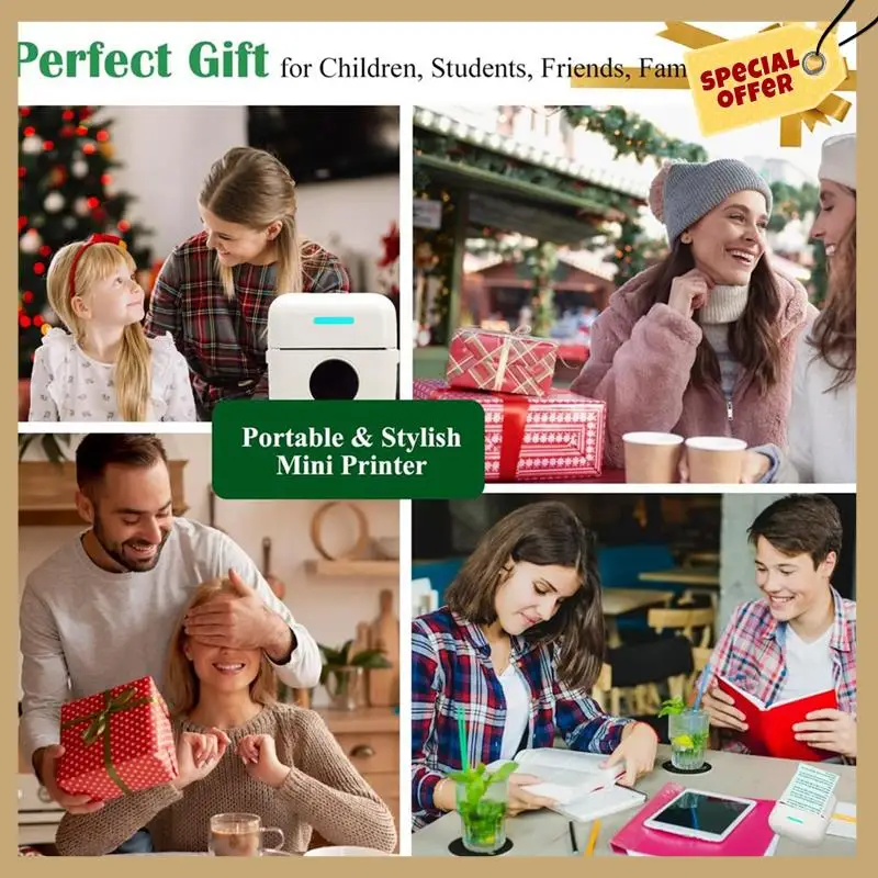 Mini Portable Printer, Inkless Sticker Printer With 12 Rolls Paper, Mini Thermal Printer For Notes/Photos/Stickers,Pink Durable
Mini Portable Printer, Inkless Sticker Printer With 12 Rolls Paper, Mini Thermal Printer For Notes/Photos/Stickers,Pink Durable