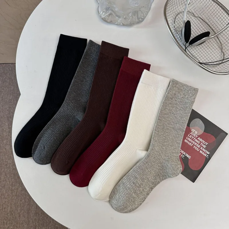 Ballet Socks for Girls Casual Korean Fashion Burgundy Combed Cotton Crew Calf Sock Ribbed Striped Loose Pile Sock for School
Ballet Socks for Girls Casual Korean Fashion Burgundy Combed Cotton Crew Calf Sock Ribbed Striped Loose Pile Sock for School