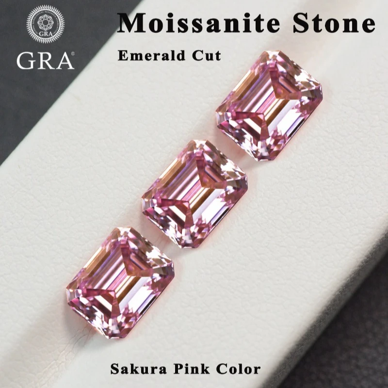 Moissanite Stone Emerald Cut Sakura Pink Color DIY Advanced Jewelry Making Materials with GRA Certificate
Moissanite Stone Emerald Cut Sakura Pink Color DIY Advanced Jewelry Making Materials with GRA Certificate