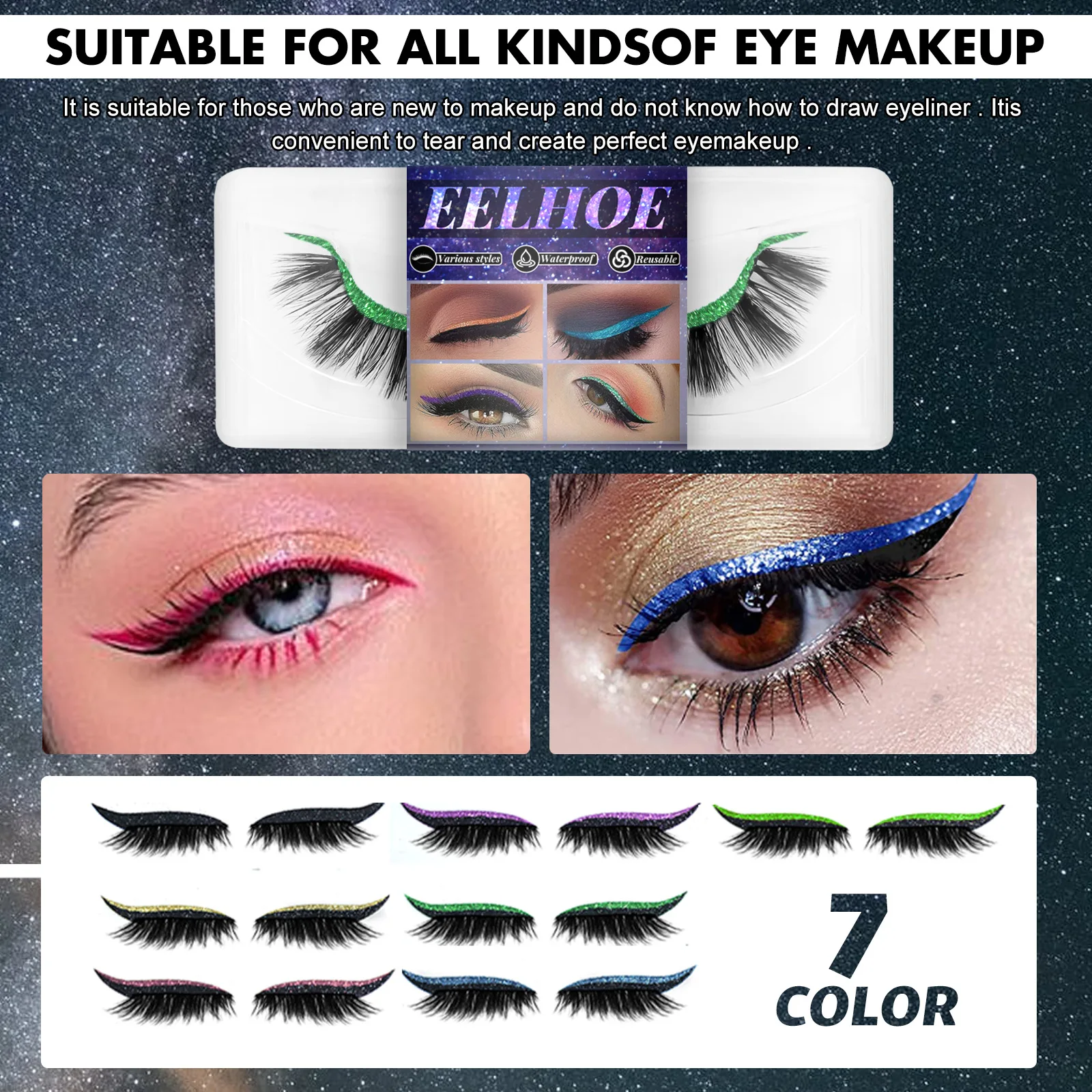 EELHOE 2 in 1 Eyeliner Sticker with Reusable Eyelashes Natural Waterproof Self Adhesive Eyelashes Eyelash Stickers Eye Makeup 
EELHOE 2 in 1 Eyeliner Sticker with Reusable Eyelashes Natural Waterproof Self Adhesive Eyelashes Eyelash Stickers Eye Makeup