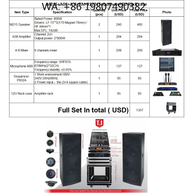 Single 12-inch Waterproof Line Array Speaker, High-Power Pro Audio Equipment with Amplifier for Outdoor Stage Live Shows
Single 12-inch Waterproof Line Array Speaker, High-Power Pro Audio Equipment with Amplifier for Outdoor Stage Live Shows
