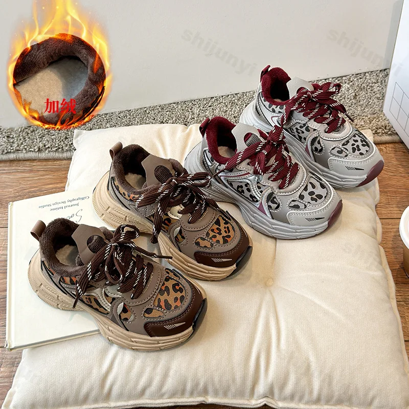 Children's Sneakers Autumn Winter Boys Sport Shoes Girls Plush Warm Casual Cotton Shoes Studnet Leopard Print Anti Slip Sneakers
Children's Sneakers Autumn Winter Boys Sport Shoes Girls Plush Warm Casual Cotton Shoes Studnet Leopard Print Anti Slip Sneakers