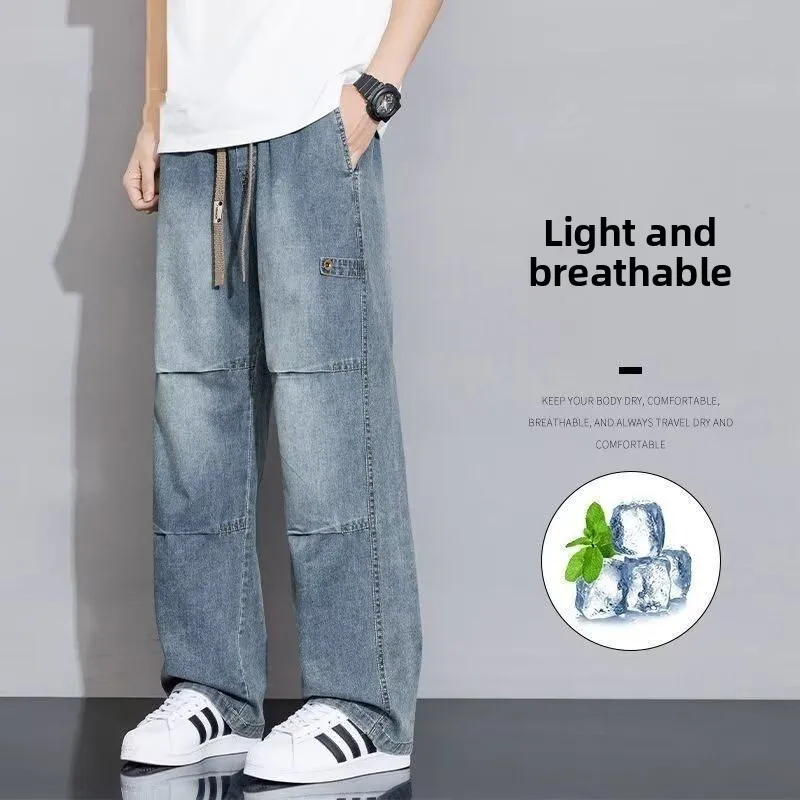 American Sle Loose Waed Blue Jeans Men's Summer Straight Leg Workwear Long Pants Breathable Casual Trousers for Men
American Sle Loose Waed Blue Jeans Men's Summer Straight Leg Workwear Long Pants Breathable Casual Trousers for Men