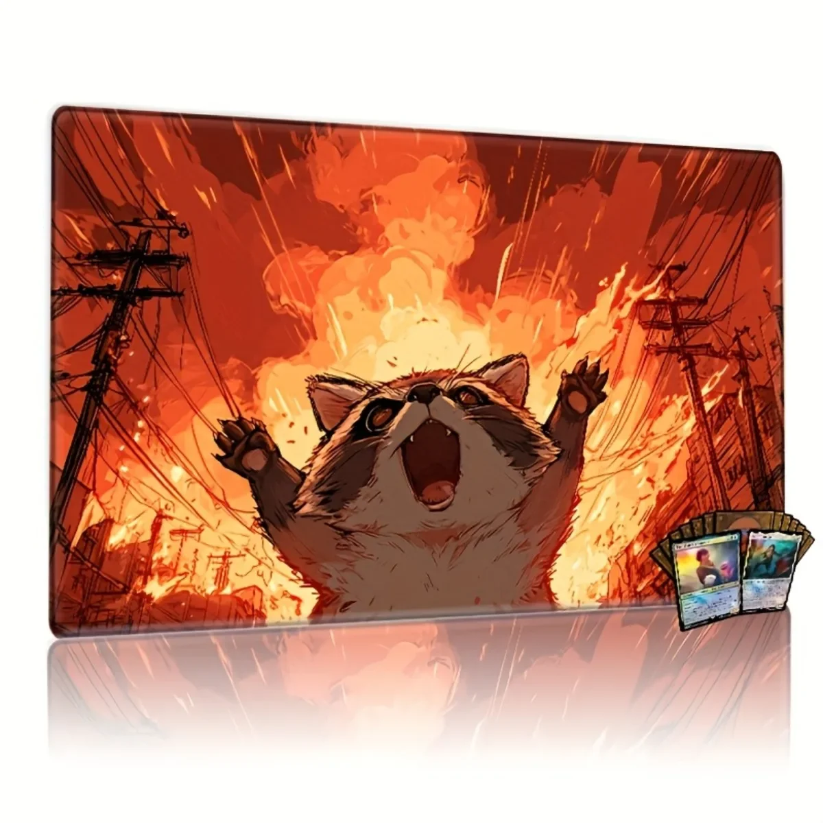Playful Raccoon Apocalyptic Rubber Non-Slip Playmat for TCG MTG CCG Ideal Family Dinner and Gathering Mat
Playful Raccoon Apocalyptic Rubber Non-Slip Playmat for TCG MTG CCG Ideal Family Dinner and Gathering Mat