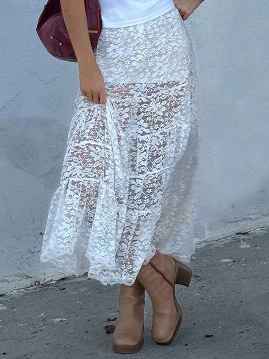 Y2k Fairy Grunge Lace Midi Skirts for Women White Half Skirt E-Girls See-Through Maxi Long Skirt Vintage Streetwear
Y2k Fairy Grunge Lace Midi Skirts for Women White Half Skirt E-Girls See-Through Maxi Long Skirt Vintage Streetwear