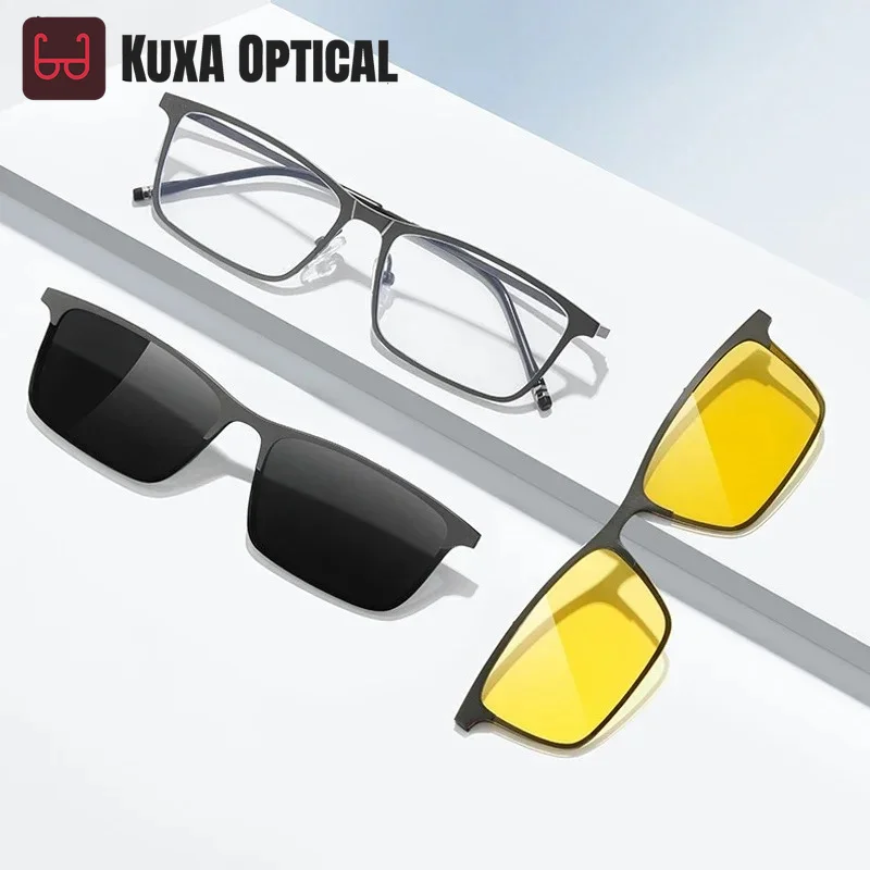 XUKA 3-in-1 Polarized Myopia Sunglasses Unisex Square Magnetic Clip-On Prescription Aluminum Magnesium Frame -0.50 to -10
XUKA 3-in-1 Polarized Myopia Sunglasses Unisex Square Magnetic Clip-On Prescription Aluminum Magnesium Frame -0.50 to -10