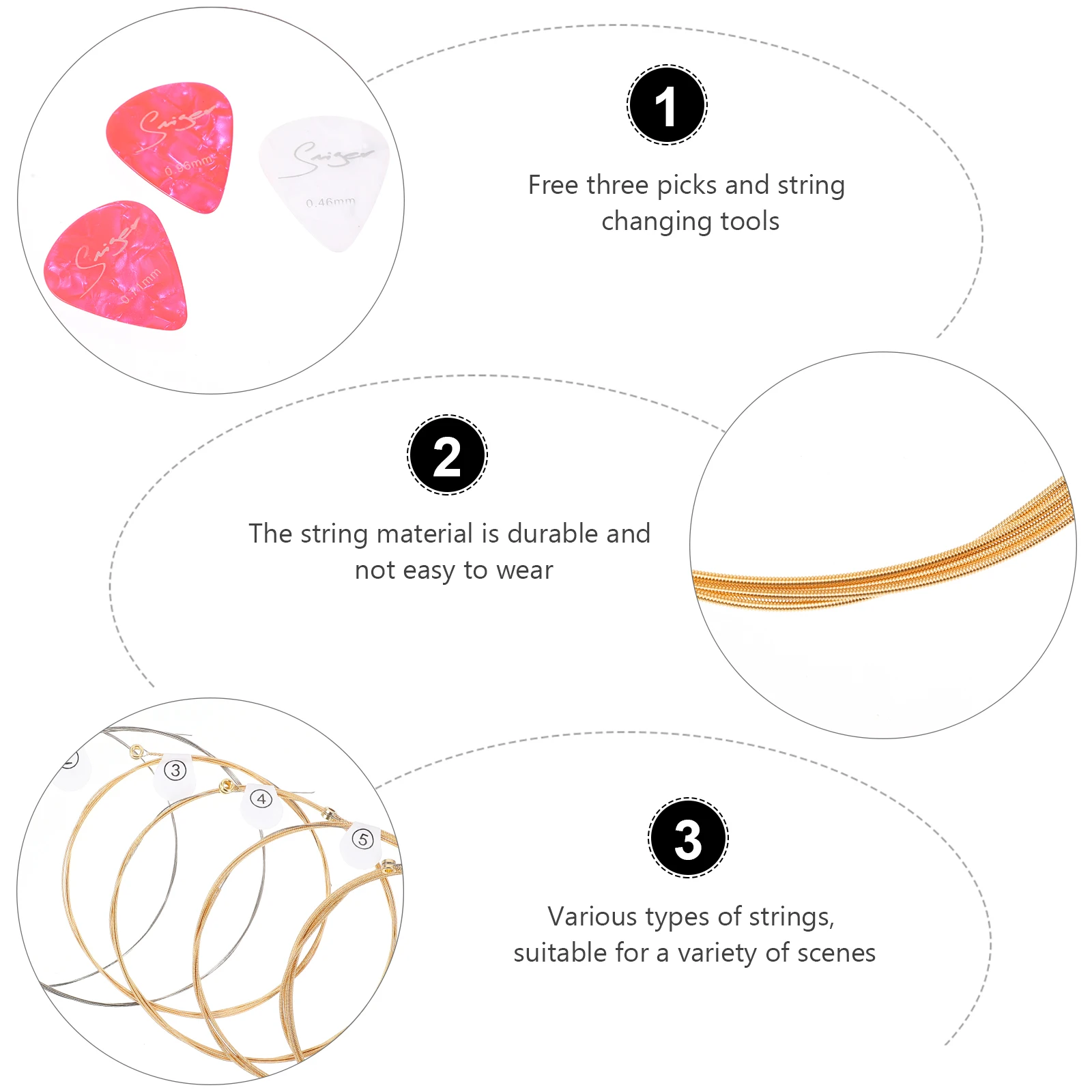 Guitar String Set Strings Barbante Acoustic Kit Replacement Accessories Repair Tool Pick
Guitar String Set Strings Barbante Acoustic Kit Replacement Accessories Repair Tool Pick