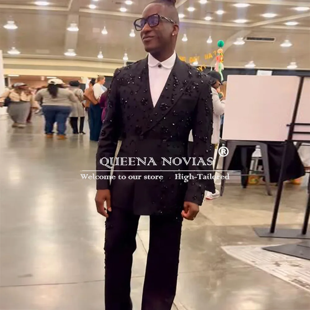 Man Formal Party Wedding Tuxedos Customized Diamond Beaded Jacket Pants 2 Pieces Groom Wear Suit Men Slim Fit costumes homme
Man Formal Party Wedding Tuxedos Customized Diamond Beaded Jacket Pants 2 Pieces Groom Wear Suit Men Slim Fit costumes homme