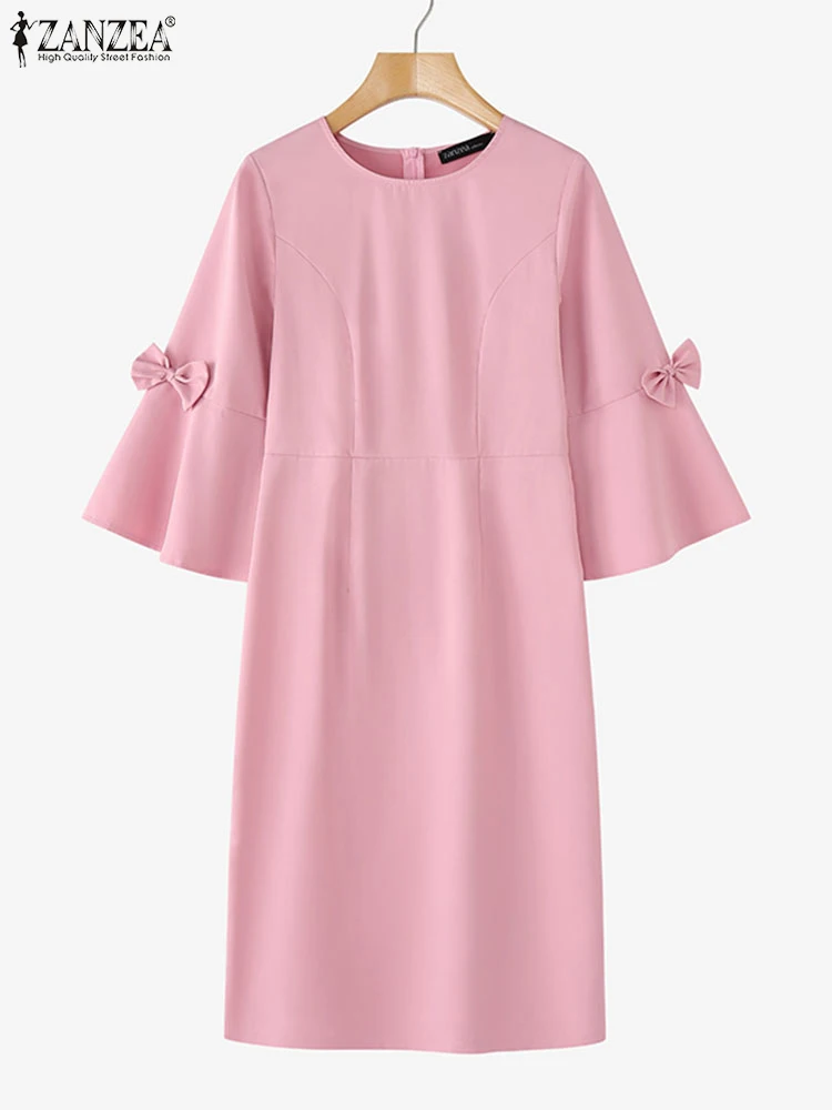 ZANZEA платье больших размеров 5XL, женское осеннее элегантное платье с расклешенными рукавами, однотонное платье длиной до колена с бантом, вечерние платья 2025, модная повседневная рубашка, халат
ZANZEA платье больших размеров 5XL, женское осеннее элегантное платье с расклешенными рукавами, однотонное платье длиной до колена с бантом, вечерние платья 2025, модная повседневная рубашка, халат
