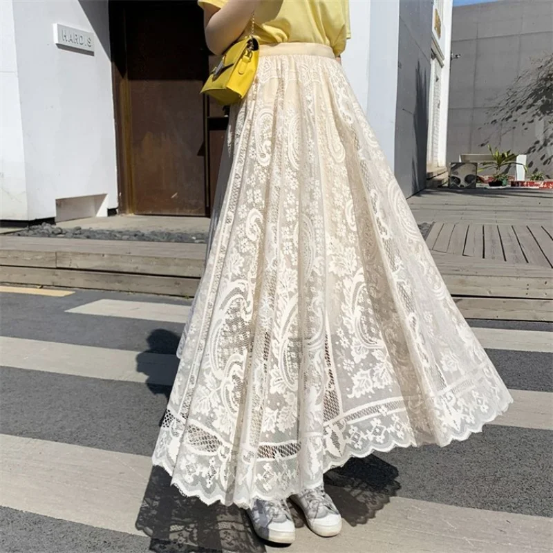Elegant Lace Mesh Skirt for Women Lace Skirts High Waist Summer Long Skirt Casual Irregular Hem A Line Skirt Vacation Beach Wrap
Elegant Lace Mesh Skirt for Women Lace Skirts High Waist Summer Long Skirt Casual Irregular Hem A Line Skirt Vacation Beach Wrap