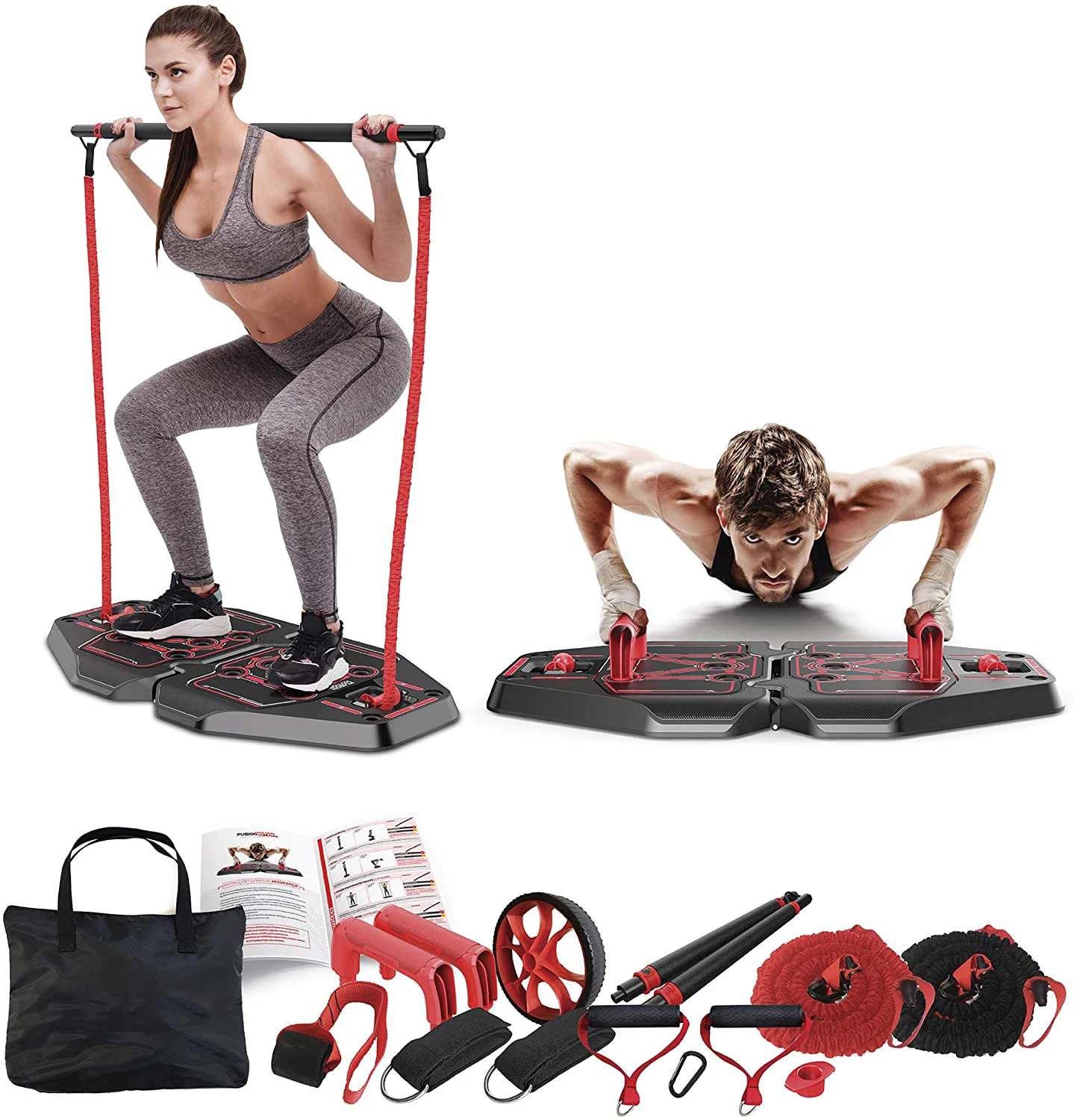 Multi-functional Portable Fitness Kit Exercise Equipment AB Roller Wheel Resistance Bands Pull up Bar for Total Body Workout
Multi-functional Portable Fitness Kit Exercise Equipment AB Roller Wheel Resistance Bands Pull up Bar for Total Body Workout
