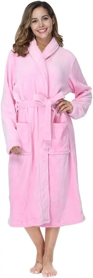 Women's Fleece Plush Long Robe, Warm Bathrobe for Sleepwear
Women's Fleece Plush Long Robe, Warm Bathrobe for Sleepwear