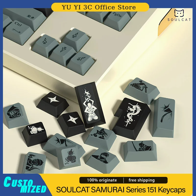 SOULCAT SAMURAI Keycaps PBT Five-sided Fuel Heat Sublimation Process Original Height Customized Keyboard 151 Japanese Key Caps
SOULCAT SAMURAI Keycaps PBT Five-sided Fuel Heat Sublimation Process Original Height Customized Keyboard 151 Japanese Key Caps