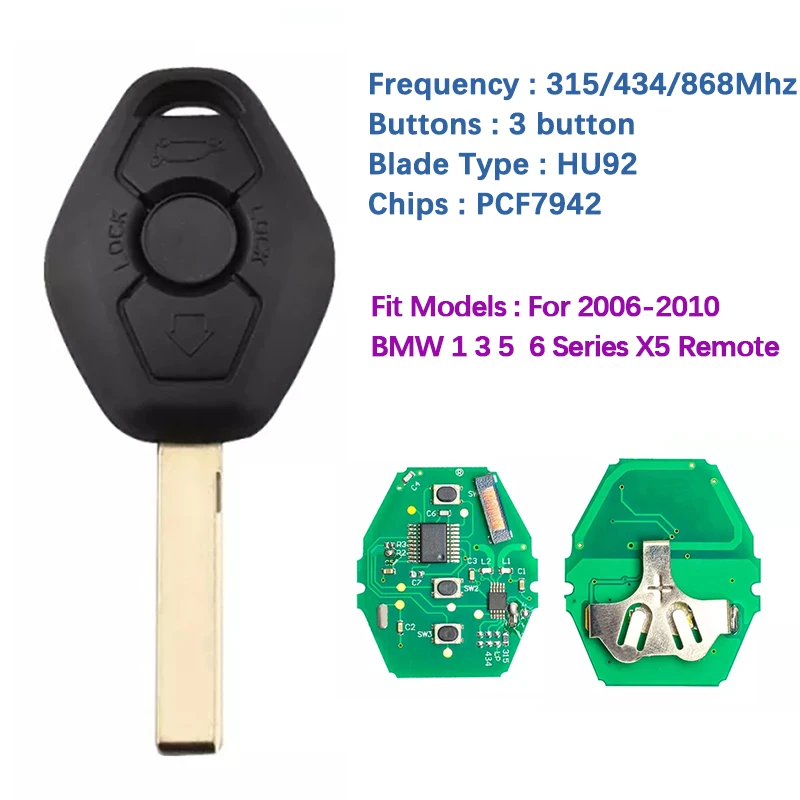 3-кнопочный дистанционный ключ CN006027 для BMW 3 5 Series X1 X6 Z4 E60 E70 E71 E91 E92 CAS3 PCF7945 чип KR55WK49127
3-кнопочный дистанционный ключ CN006027 для BMW 3 5 Series X1 X6 Z4 E60 E70 E71 E91 E92 CAS3 PCF7945 чип KR55WK49127