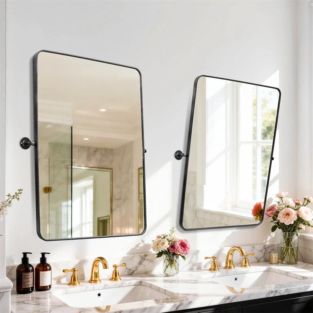 60x80cm Black Adjustable Tilting Bathroom Wall Mirror Aluminum Framed Pivot Vanity Mirror for over Sink Suitable for Bathrooms And Malls Horizontal & Vertical
60x80cm Black Adjustable Tilting Bathroom Wall Mirror Aluminum Framed Pivot Vanity Mirror for over Sink Suitable for Bathrooms And Malls Horizontal & Vertical