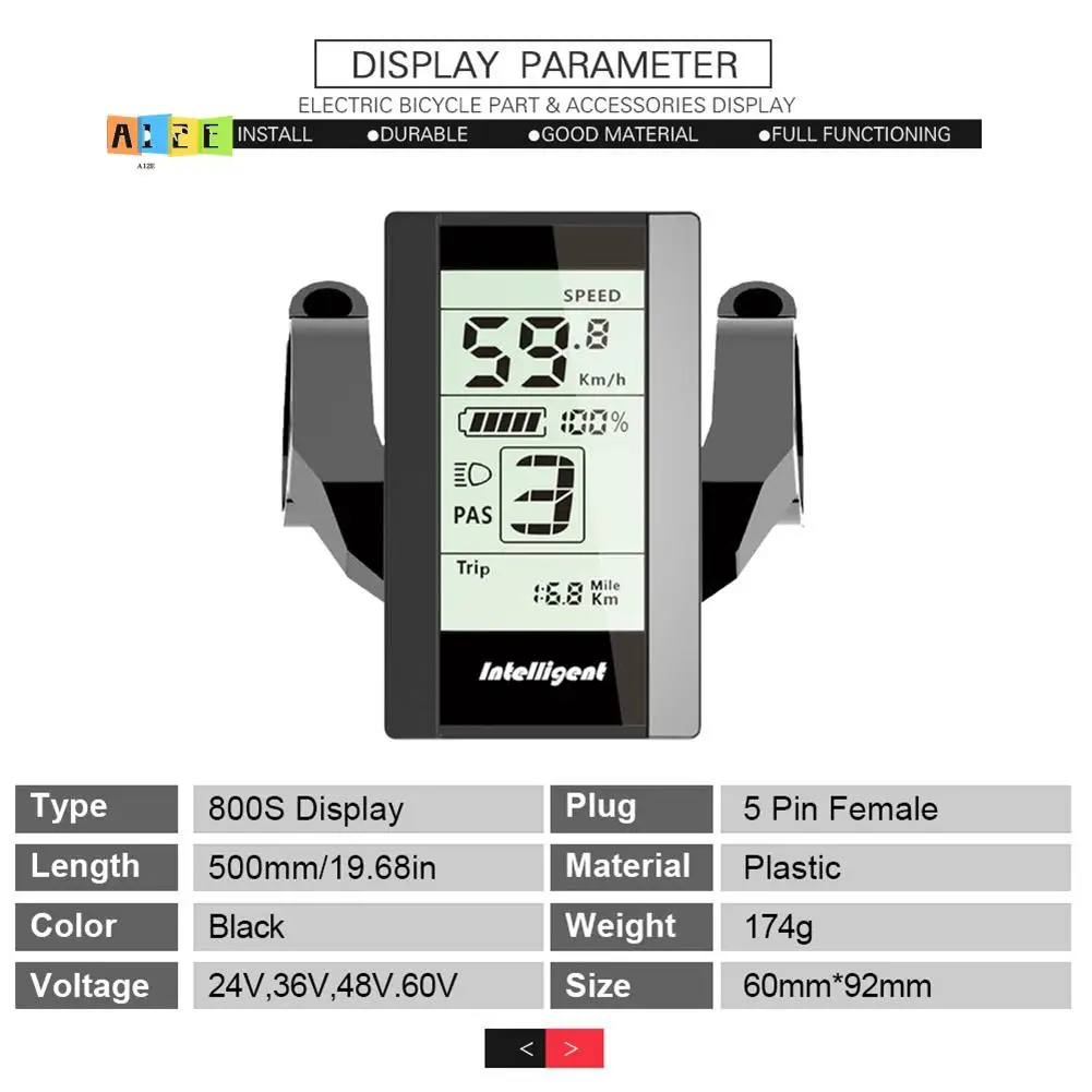 A12E-24V-60V 800S E-Bike Display Indicator For Bafang BBS01 BBS02 BBSHD Mid Hub Drive Electric Bicycle Conversion Kits
A12E-24V-60V 800S E-Bike Display Indicator For Bafang BBS01 BBS02 BBSHD Mid Hub Drive Electric Bicycle Conversion Kits