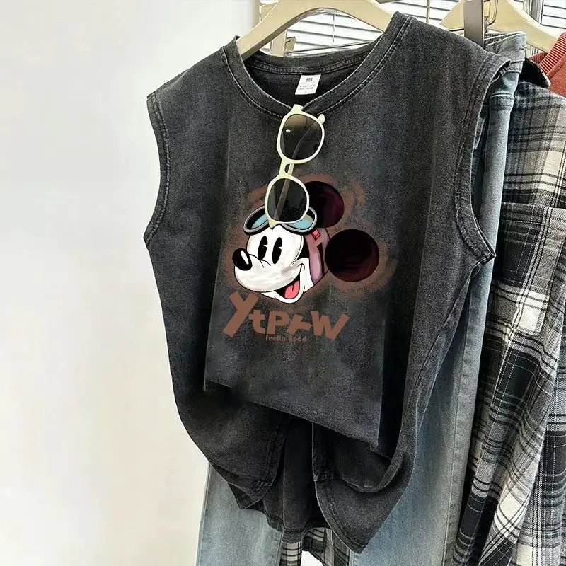 Summer Men's Casual Mickey Printed Vest Women's Vintage Washed Round-neck Sleeveless T Shirts Oversized Tank Tops Y2k Clothes
Summer Men's Casual Mickey Printed Vest Women's Vintage Washed Round-neck Sleeveless T Shirts Oversized Tank Tops Y2k Clothes