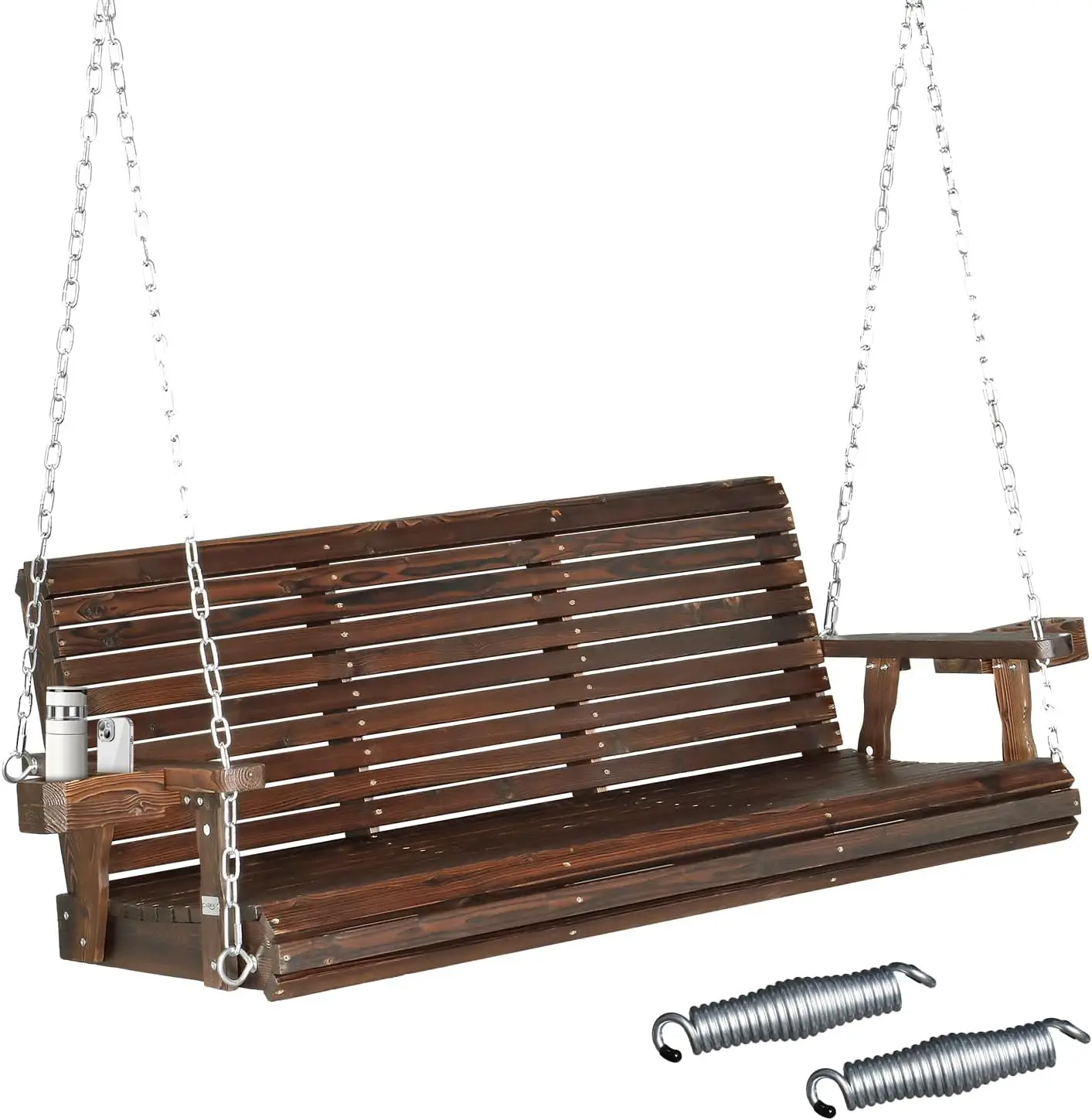 Outdoor Yard Lawn Garden Swing - Wooden, 880 LBS Heavy Duty, Cup Holders & Phone Slots, 5 FT Pro, Rustic
Outdoor Yard Lawn Garden Swing - Wooden, 880 LBS Heavy Duty, Cup Holders & Phone Slots, 5 FT Pro, Rustic