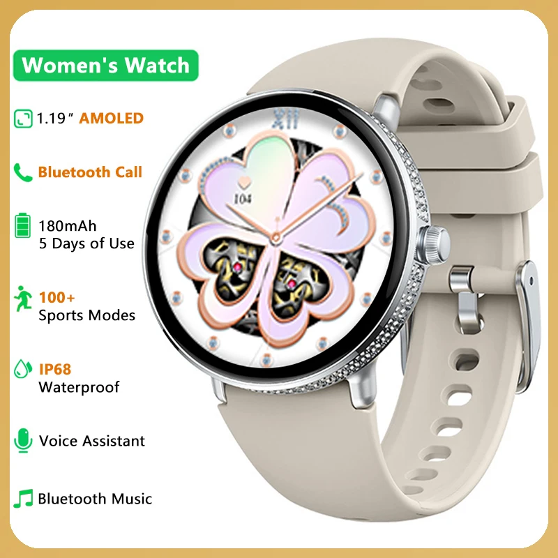 1,19-дюймовые женские умные часы AMOLED, голосовой помощник с искусственным интеллектом, IP68, водонепроницаемые, 100 спортивных режимов, женские умные часы для здоровья с Bluetooth-вызовом
1,19-дюймовые женские умные часы AMOLED, голосовой помощник с искусственным интеллектом, IP68, водонепроницаемые, 100 спортивных режимов, женские умные часы для здоровья с Bluetooth-вызовом