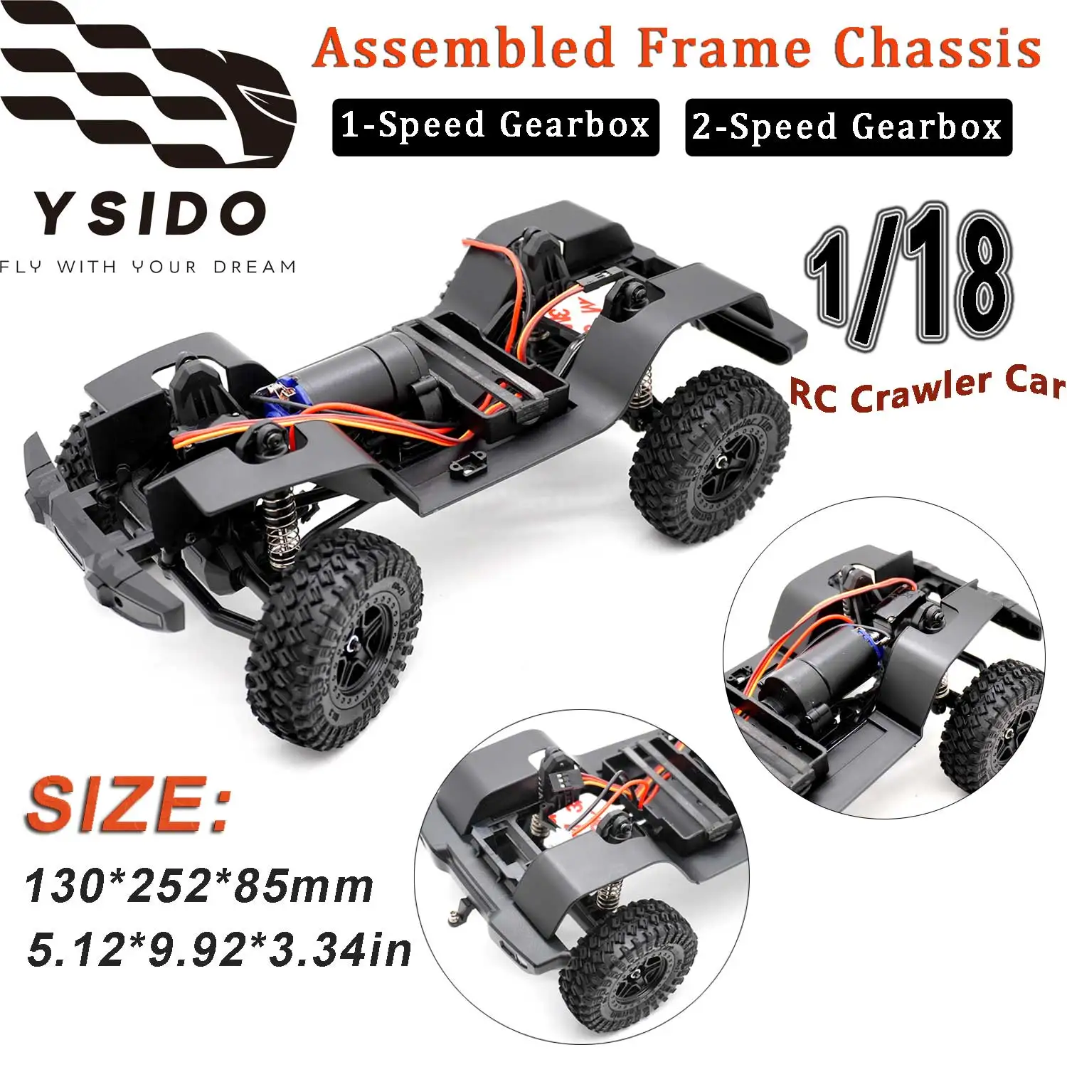 RC Crawler Car 155mm Wheelbase Assembled Frame Chassis With 1/2-Speed Gearbox for 1/18 AX-8560 Traxxas TRX4M Bronco Defender
RC Crawler Car 155mm Wheelbase Assembled Frame Chassis With 1/2-Speed Gearbox for 1/18 AX-8560 Traxxas TRX4M Bronco Defender