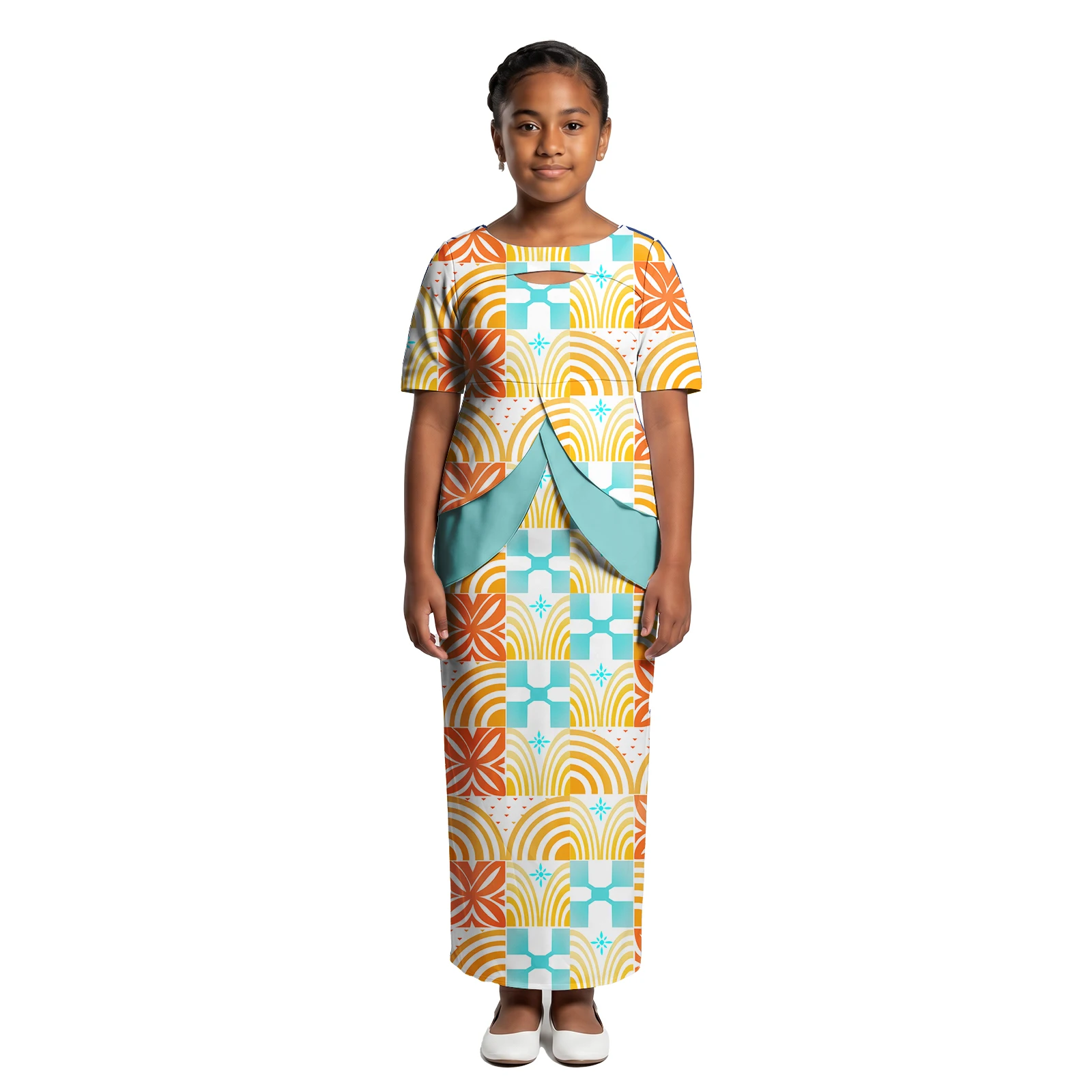 Royal Blue Design Polynesian Cutout Neck Kids Puletasi Suit Samoan Puletasi for Girls Island Tribal Church Children 2 Piece Set
Royal Blue Design Polynesian Cutout Neck Kids Puletasi Suit Samoan Puletasi for Girls Island Tribal Church Children 2 Piece Set