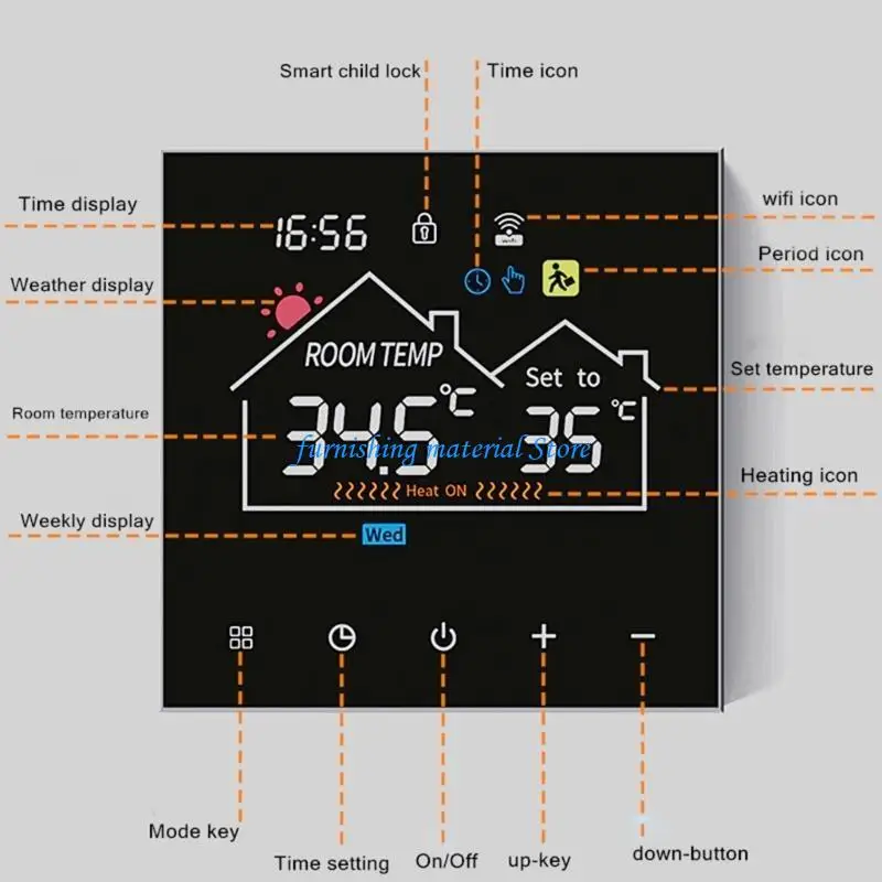 Y5GD Programmable Thermostat Water/Gas Boiler Floor Heating Temperature Controller Intelligent Thermostat App Remote Control
Y5GD Programmable Thermostat Water/Gas Boiler Floor Heating Temperature Controller Intelligent Thermostat App Remote Control