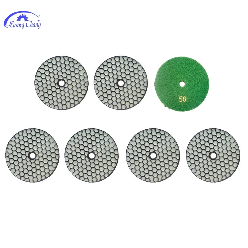 HuangChang 7pcs 100mm Dry Diamond Grinding Pads #50-#3000 Polishing Pads For Granite Marble Stone Polisher Grinder 4 Inch
HuangChang 7pcs 100mm Dry Diamond Grinding Pads #50-#3000 Polishing Pads For Granite Marble Stone Polisher Grinder 4 Inch