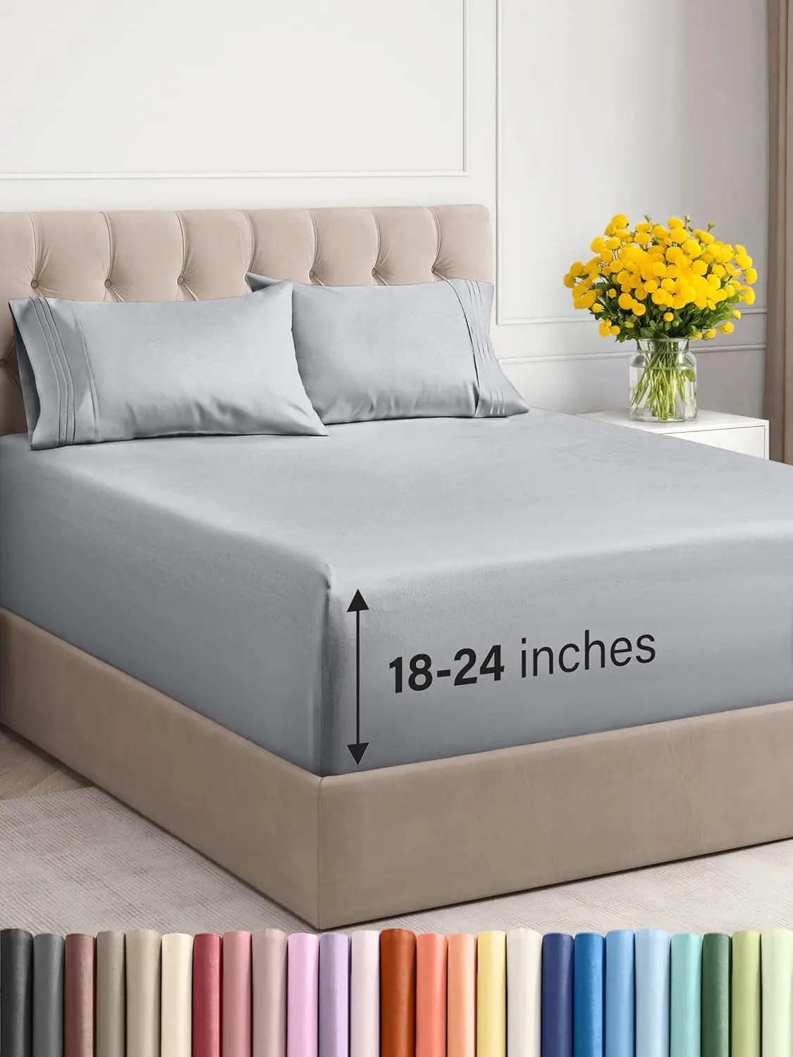 Extra Deep Pocket Queen Sheets - 4 Piece Breathable & Cooling Bed Sheets - Hotel Luxury Bed Sheet Set - Soft, Wrinkle Free &
Extra Deep Pocket Queen Sheets - 4 Piece Breathable & Cooling Bed Sheets - Hotel Luxury Bed Sheet Set - Soft, Wrinkle Free &