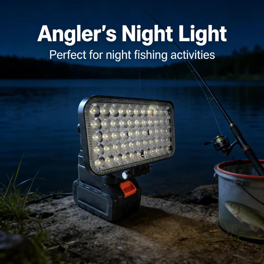 Cordless LED Spotlight with Dual USB Portable Outdoor Camping Emergency Work Lamp Compatible with Makita 14.4V 18V Battery
Cordless LED Spotlight with Dual USB Portable Outdoor Camping Emergency Work Lamp Compatible with Makita 14.4V 18V Battery