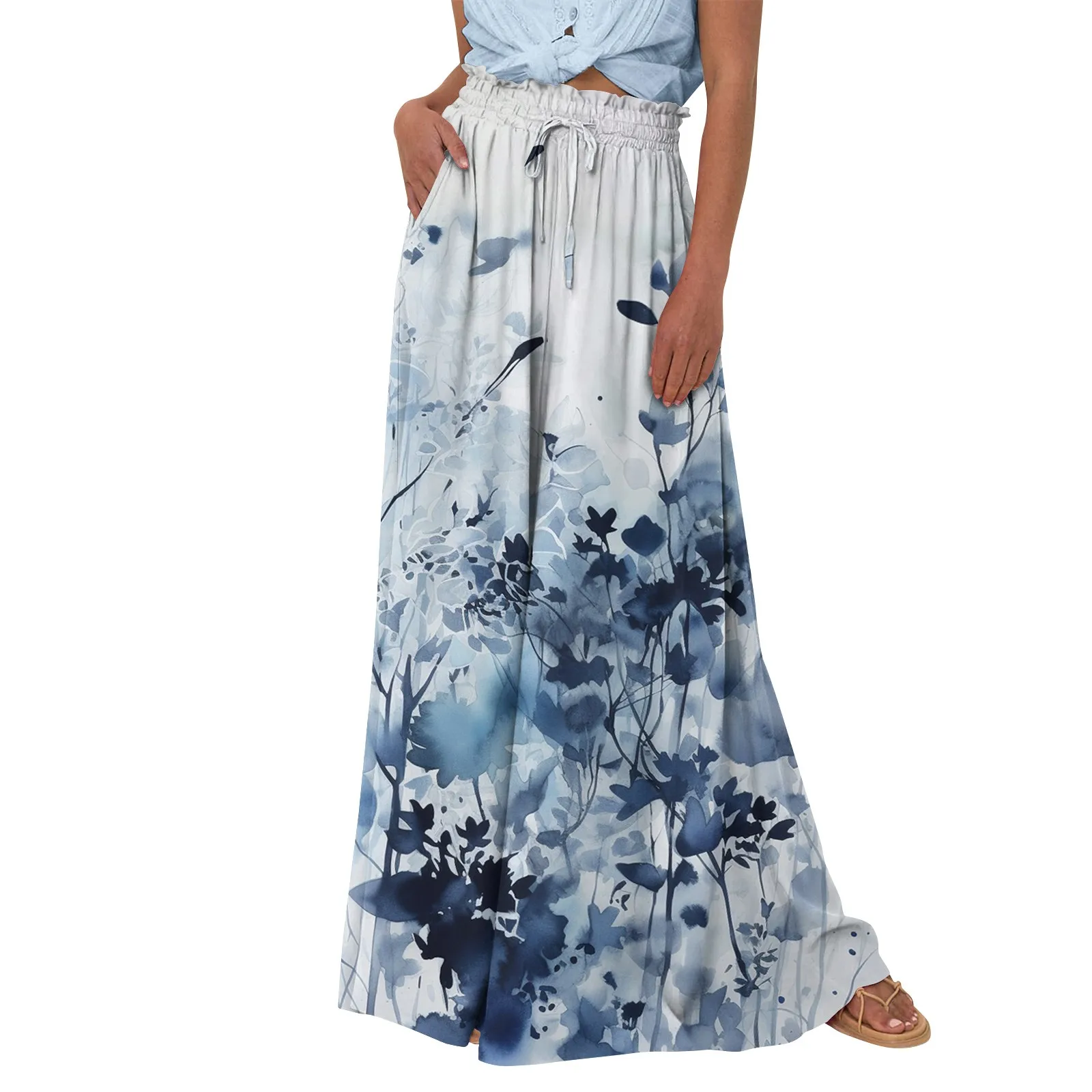 Women Floral Print Pants High Waisted Elastic Waist Wide Leg Pants Summer Daily Fashion Flowy Trousers With Pockets Resort Style
Women Floral Print Pants High Waisted Elastic Waist Wide Leg Pants Summer Daily Fashion Flowy Trousers With Pockets Resort Style
