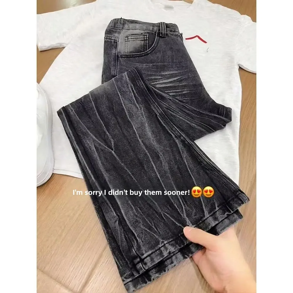 Retro Distressed Straight Leg Men's Jeans Spring Autumn New Design Loose Wide Leg Casual Pants mid Waist High Elasticity
Retro Distressed Straight Leg Men's Jeans Spring Autumn New Design Loose Wide Leg Casual Pants mid Waist High Elasticity