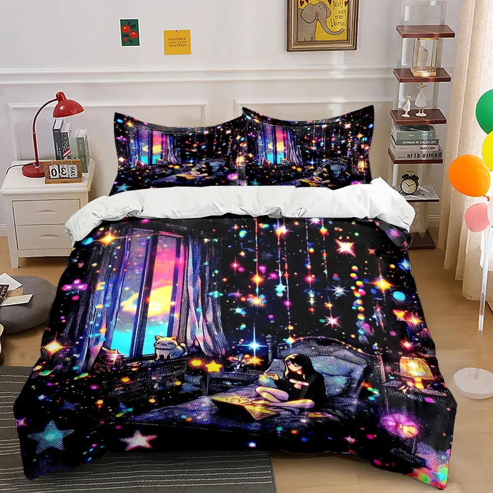"Starry Night Bedroom Decor" Soft Comfortable Duvet Cover Bedding Set Included 1*Duvet Cover & 2*Pillowcases, gift
"Starry Night Bedroom Decor" Soft Comfortable Duvet Cover Bedding Set Included 1*Duvet Cover & 2*Pillowcases, gift