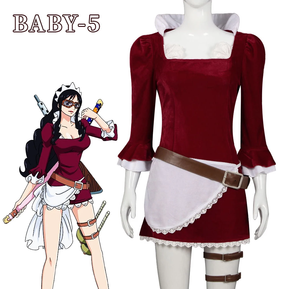 Костюм для косплея Baby-5, красные платья, одна аниме, униформа для ролевых игр, карнавальная одежда на Хэллоуин для женщин
Костюм для косплея Baby-5, красные платья, одна аниме, униформа для ролевых игр, карнавальная одежда на Хэллоуин для женщин